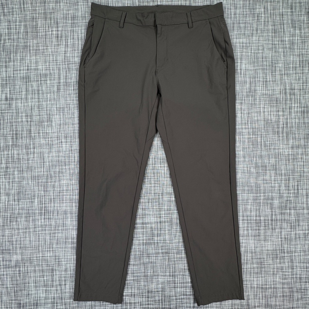 Fabletics Men's The Only Pant Slim Fit 35x32 Brown Performance Stretch Chinos